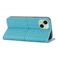 Miniatyrbild 3 av 5: För iPhone 15 Plus Fodral Splitsad PU Läder Ställ Plånboksfodral med Rem Multicolor Style D