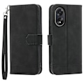 Miniatyrbillede 1 af 5: DIERFENG DF-03 Etui til Oppo A38 4G Præget Telefon Stand Cover Magnetisk Wallet Multicolor Style C