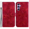 Miniatyrbillede 1 af 5: Til Samsung Galaxy S23 FE Præget Lily Blomst Smartphone Etui PU Læder Standpung Cover Multicolor Style F