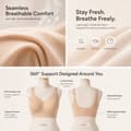 Miniatyrbillede 6 af 9: Seamless Light-Support Bra, 3-Pack – Wireless, Black, White & Beige Multicolor XXL