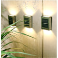 Miniatyrbild 2 av 6: LED solcell Vägglampa (up-downlight), 2 stycken i rostfritt stål eller svart Svart