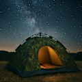Miniatyrbild 3 av 10: Quick-Up Camouflagetält för 3–8 personer Green Quick-Up Camouflagetält för 3–8 pers