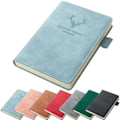 Miniatyrbild 3 av 5: A5 Läder Ruled Notebook Elegant Business Notebook, Journal med Pen Loop, 180 Ark Papper Perfekt (Ljusblå)
