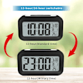 Miniatyrbild 5 av 5: Uppgraderad digital väckarklocka, 4,3\" LED-display med temperatur, bärbar batteridriven väckarklocka för sängbord