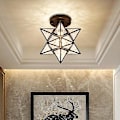 Miniatyrbillede 3 af 5: Femtakket stjerneloftlampe til gang, balkon, små lamper i jern Golden B