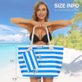 Miniatyrbillede 2 af 4: Kvinde Strandtaske Vandtæt Strand Tote Taske med Lommer Kvinde Sports Taske Damer Piger Sommer Tote Taske Skuldertaske Shopping Taske Sky blue