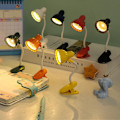Miniatyrbilde 4 av 5: Skrivebordslampe, 360 graders rotasjon, klips-på-lampe, bærbar leselampe, klemme på skrivebord/bord/køyeseng/skap, hjemmebelysning Pink A
