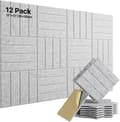 12-pack Akustikpaneler – Självhäftande Ljudabsorberande Paneler 30×30cm, Hög Densitet Kompatibel med Vägg, Dörr, Tak & Hemmakontor Grå Gray