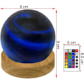 Miniatyrbillede 2 af 8: 3D Planet Glas Kugle Natlampe, Dæmpbar med 16 RGB Farver, USB Træbase (8cm) c Parent c Parent