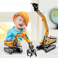 Pikkukuva 3 / 4: Lasten lelu kaivinkone, kärry, tarttuja excavator