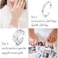 Miniatyrbilde 2 av 7: Åpent tåringsett, tåring for kvinner og jenter, justerbar, minimalistisk, cubic zirconia, hjerte, blomst