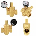 Miniatyrbillede 3 af 5: DN20 Messing Justerbar Vandtryksreducerende Ventil med Manometer Trykmåler, Messing Justerbar Vandtryksreducerende Ventil (DN20)