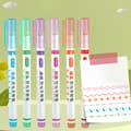 6 st Highlighter Marker Pen Linjär Penna Spetsrulle Multi A 6 st