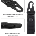 Miniatyrbilde 3 av 6: Taktisk belte nøkkelholder nøkkelring belteklips webbing spenne stropp belte nøkkelring for backpacking utendørs camping fotturer Black