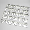 3D Metall Alfabet Silver Emblem Krom Silver Bokstäver Siffror Logotyp Bil Dekaler Bilstickers-0siffra 0-1ST