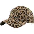 Miniatyrbild 1 av 4: Leopardmönstrad keps i bomull med visir, unisex, baseboll, solskydd, justerbar omkrets, anti-uv, kupol, vandring, resor Coffee