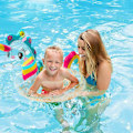 Miniatyrbilde 7 av 7: Unicorn Float Oppblåsbar Bassengring med Glitrende Svømme Sete Båt Svømmebasseng Oppblåsbare Leker Bassengfest Sommerleker