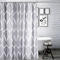 Miniatyrbillede 3 af 5: Bruseforhæng, vandtæt gitterdesign og polyester, badeværelsesbruseforhæng 180x180, holdbart og vaskbart, gråt bruseforhæng med 12 kroge