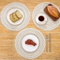 Pikkukuva 5 / 6: Pyöreät paikka-alustat, 6 kappaleen setti, punotut, kudotut paikka-alustat, pestävät pöytäalustat, pyöreät lämmönkestävät pöytäalustat keittiöön ja ruokailuun Milky
