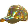 Miniatyrbillede 1 af 3: Dame Sommer Casual Multicolour Baseball Cap Pu Læder Hat Visors Caps(Guld)