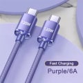 Pikkukuva 1 / 4: PD 120W 6A nopea latauskaapeli Type-C iPhonelle 15 Pro Max USB C nopea latauskaapeli Samsungille Xiaomille Huaweille Datakaapeli Kaapeli musta 2m black 2m