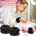 Miniatyrbillede 2 af 4: Ansigtsvask Armbånd Spa Vask Ansigt Svedbånd Makeup Elastisk Håndled Vask Bånd Absorberende Håndklæde Armbånd Armbånd, Sort