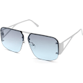 Miniatyrbillede 1 af 7: Pilot Solbriller til Kvinder og Mænd - Trendy Rammeløse Stel - Retro Firkantede Nuancer - Store Solbriller i Metal Gradient Grey Blue