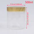 Tom klar burkbehållare med plastimitation trälock plast transparent 500ml 500ml