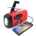Miniatyrbilde 1 av 5: Sveivradio med mobil lader Solcellepanel Lys Powerbank SOS 220 Sort Black