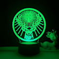 Miniatyrbillede 2 af 5: Jagermeister Natlampe 16 Farver Med Fjernbetjening 3d Illusionslampe Børneværelse Dekorative Festlige Lys -- Sort Sæde
