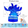 Miniatyrbild 5 av 5: Stitch Nattlampa, Stitch Lampa med Fjärrkontroll & Smart Touch 16 Färger Bytbar Dimbar Anime Bordlampa, som Perfekt Födelsedag Jul Stitch Presenter för Pojkar