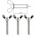 Miniatyrbilde 2 av 5: 25 stk vingmutter M6 X25 mm vingeskrue med metrisk bolt 304 rustfritt stål