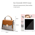 Miniatyrbillede 5 af 7: Kvinder Håndtasker Sød Crossbody Taske til Piger Gitter Skuldertasker PU Læder Messenger Taske Top-Håndtag Taske med Klap Brun