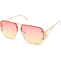 Miniatyrbillede 1 af 7: Pilot Solbriller til Kvinder og Mænd - Trendy Rammeløse Stel - Retro Firkantede Nuancer - Store Metal Solbriller Gradient Pink Yellow