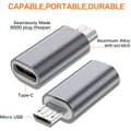 Miniatyrbilde 2 av 5: USB C til Micro USB Adapter, (4-pakning) Type C Hunn til Micro USB Hann Konverteringskontakt Støtter Lading og Datasynkronisering (Grå)