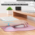 Miniatyrbillede 3 af 6: Ergonomisk musemåtte med håndledsstøtte i memoryskum, komfortabel computermusemåtte til bærbar computer, smertelindrende håndledsstøtte ren pink Pure Pink
