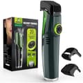 Hårtrimmer för män - 20 längd-/stiljusteringar, inbyggd dammsugare, grön, typ-C (mustasch/ansiktshår)