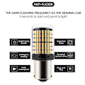 Miniatyrbild 2 av 2: 2 st 1156 BA15S P21W BAU15S PY21W T20 7440 W21W 3157 1157 P21/5W W21/5W LED-lampor 144 SMD led CanBus-lampa för blinkers white 2PCS T20 7440 W21W