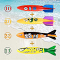 Miniatyrbild 3 av 5: Dykleksaker, 20 st/set Undervattenspoolleksaker för barn, Träningspoolleksaker inklusive dykringar, torpeder, hajar, bläckfiskar, ädelstenar, havsdjur