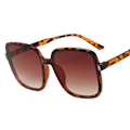 Pikkukuva 1 / 5: Muotisuunnittelijan neliönmuotoiset aurinkolasit naisille, retro vintage gradientti aurinkolasit naisille, kirkas linssi, musta valkoinen Oculos De Sol Leopard other
