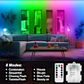 Miniatyrbillede 6 af 7: 3m Batteri LED Strip Lights med Fjernbetjening, 90 LED Lysstrimler Vandtætte, 8 Tilstande, Dæmpbare, Timer, Selvklæbende, Klipbare til Soveværelsesspejl Multicolor