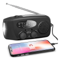 Miniatyrbilde 3 av 5: Sveivradio med mobil lader Solcellepanel Lys Powerbank SOS 220 Rød Red