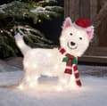 Utendørs Julelys Westie Hund Figur Hagedekorasjon