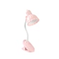 Miniatyrbilde 1 av 5: Skrivebordslampe, 360 graders rotasjon, klips-på-lampe, bærbar leselampe, klemme på skrivebord/bord/køyeseng/skap, hjemmebelysning Pink C