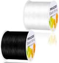 2 ruller elastisk tråd til armbånd, magisk elastisk tråd til smykkefremstilling, ideel til venskabsarmbånd, halskæder og ler. Pakke med 2 enheder 2 Pack Black & White Black & White