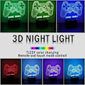 Miniatyrbilde 3 av 7: 3D-videospillkontroller nattlys 3D Illusion Game O
