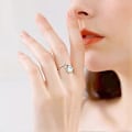 Miniatyrbillede 4 af 5: 2 stk. Angst Ring til Kvinder Sterling Sølv Stemningsringe Butterfly Blomst Fidget Spinner Ring
