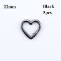 5st Fjäderring Spännen Karbinhake Handväskor Svart 22MM Svart 22mm Black 22mm