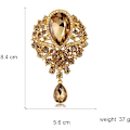 Miniatyrbilde 2 av 4: Rhinestone Blomster Brosjer for Kvinner Damer Bryllup Blanke Dråpe Brosje Pins Smykker