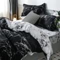 Sängkläder 135x200cm marmorlook svart vit modern sängklädesset 135*200cm